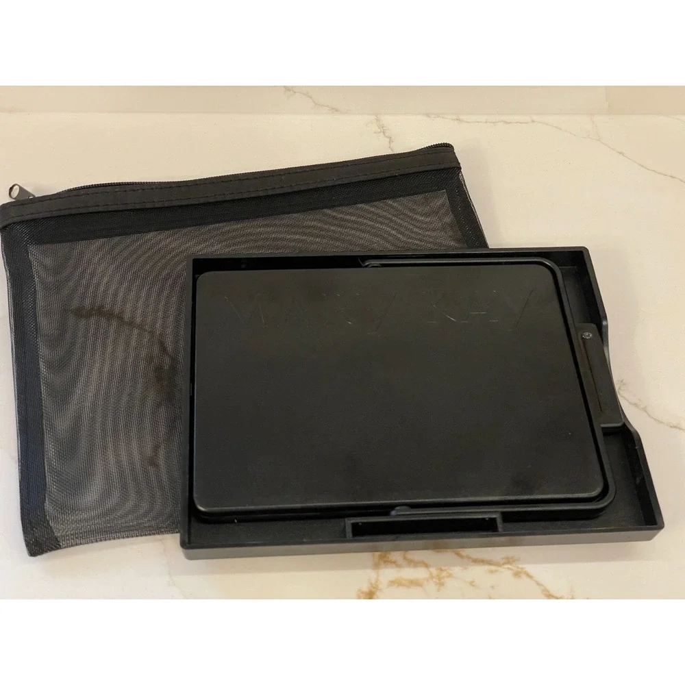 Mary Kay Folding Travel Makeup Mirror & Tray Stand Rotate Mesh Zippered Bag‎